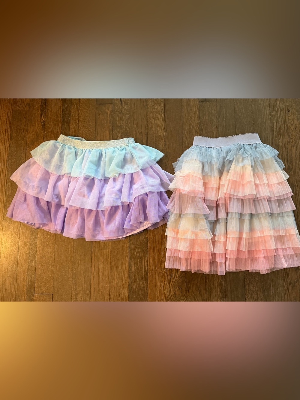 Pastel Layered Tulle Skirts - Multicolor Pastel Ruffles